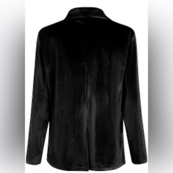 ✨⚡️💥Act lll Woman Velvet Two Button Black Blazer Jacket - Picture 6 of 16